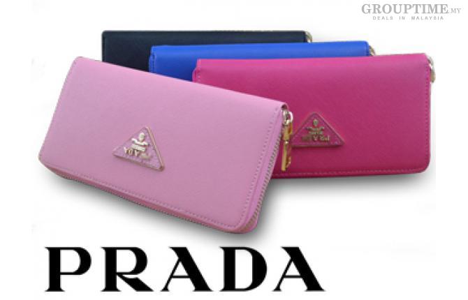 [75% Off] PA0078 Prada Saffiano Zip-Around Wallet.Pay only RM59 instead of RM239.