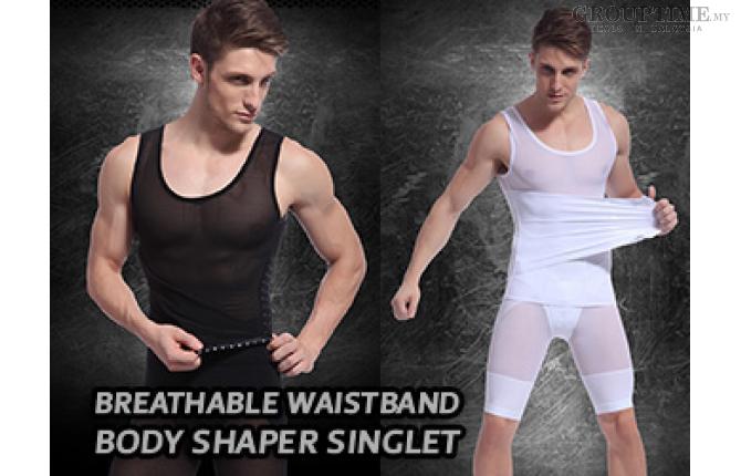 [56% Off] PA0049 Breathable Waistband Body Shaper Singlet(White).Pay only RM39 instead of RM89.