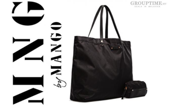 [28% Off] PA0060 MNG Mango FOLDABLE NYLON SHOPPER BAG(Black).Pay only RM49 instead of RM69.