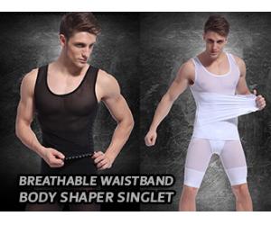 [56% Off] PA0049 Breathable Waistband Body Shaper Singlet(White).Pay only RM39 instead of RM89.