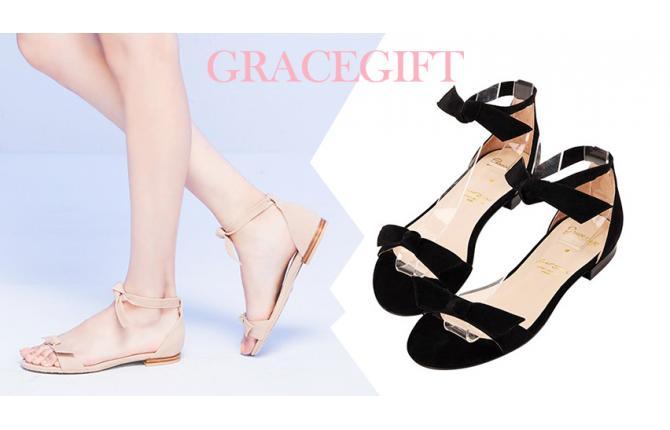 GA0413 Grace Gift Bow Tie Ankle Sandals