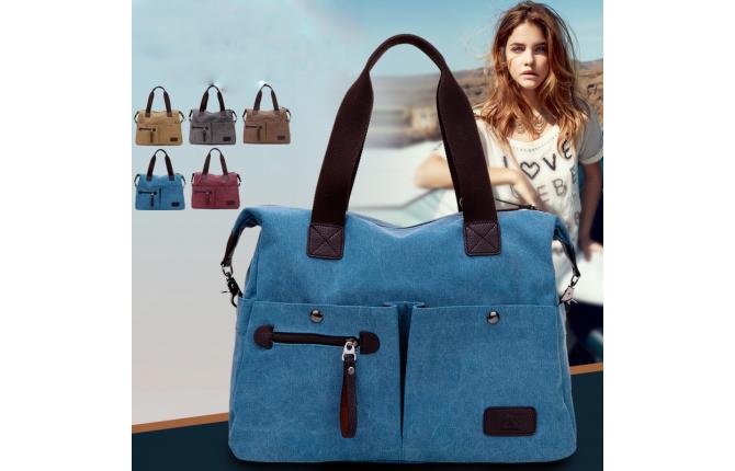 TB020 Casual Canvas Shoulder Travel Bag