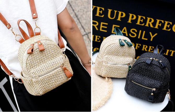 TB050 2 WAY Straw Bag