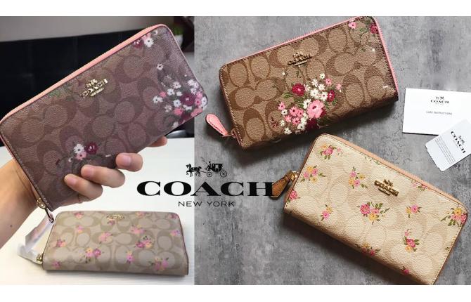 TB077 Floral Print Accordion Zip Wallet