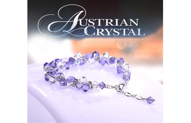 TB080 Austria Purple Crystal Bracelet