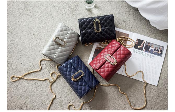 TB083 Korean Girl Fashion wild Oblique Lingge Chain Bag