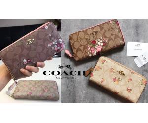 TB077 Floral Print Accordion Zip Wallet