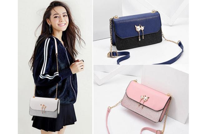 TB100 Cat Logo Messenger Bag