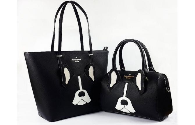 TB117 Black Dog Shoulder Bag