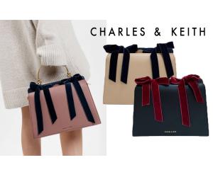 TB123 C&K Velvet Bow Detail Handbag