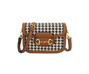 LUCY SLING BAG 2.0 - HOUNDSTOOTH BROWN