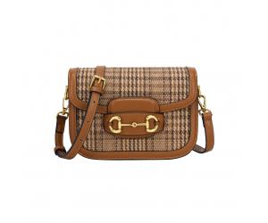 LUCY SLING BAG 2.0 - GRID BROWN