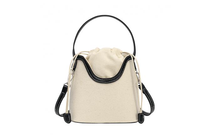 CLARA CANVAS BUCKET BAG - BLACK