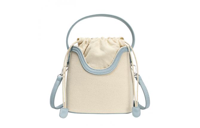 CLARA CANVAS BUCKET BAG - SKYBLUE (BACK ORDER)