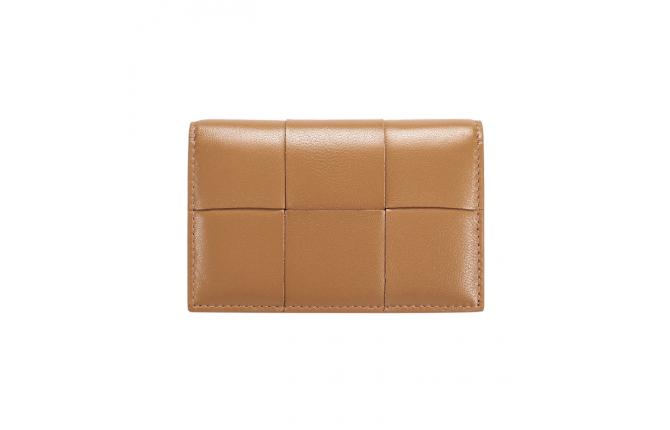 CAMRY COWHIDE CARD HOLDER - BROWN