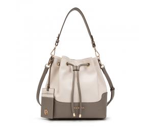 ADORA BUCKET BAG - GREY WHITE (BACK ORDER)